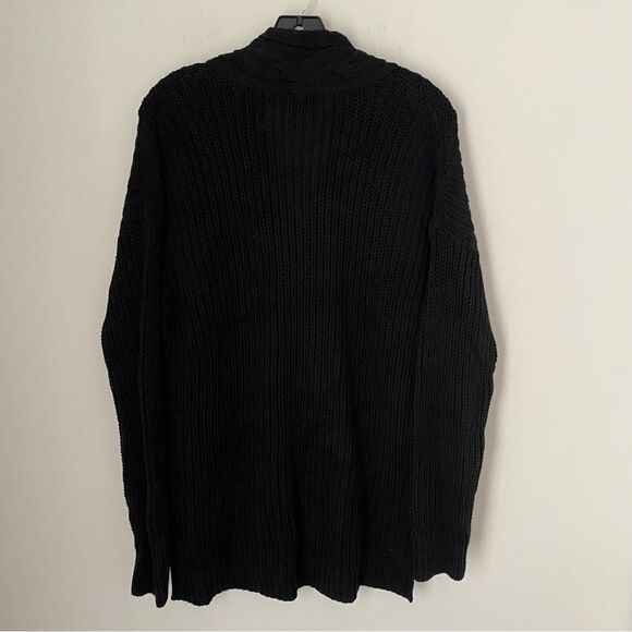 Lauren Ralph Lauren Women’s V Neck Thick Knit Black Cotton Sweater size L - Picture 3 of 3